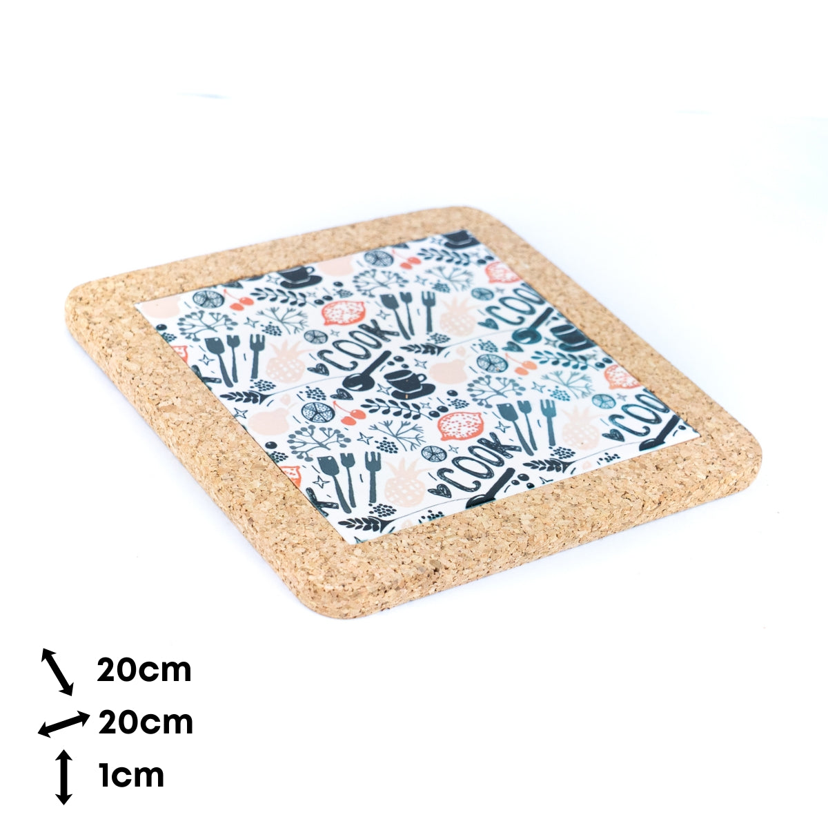 NEW STYLE Ceramic Tile Coaster on Cork Base L-1122