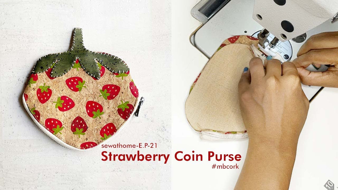 How to Make a DIY Natural Cork Strawberry Zipper Purse
