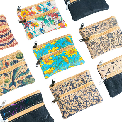 Eco-Friendly Cork Coin Purse with Dual Zippers BAGP-332(5units)