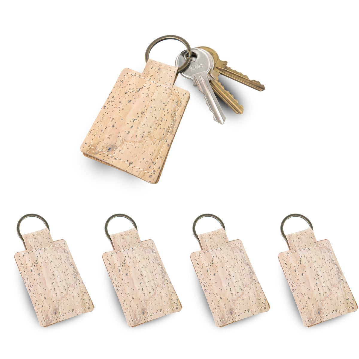 Natural Cork Keychains – Pack of 5