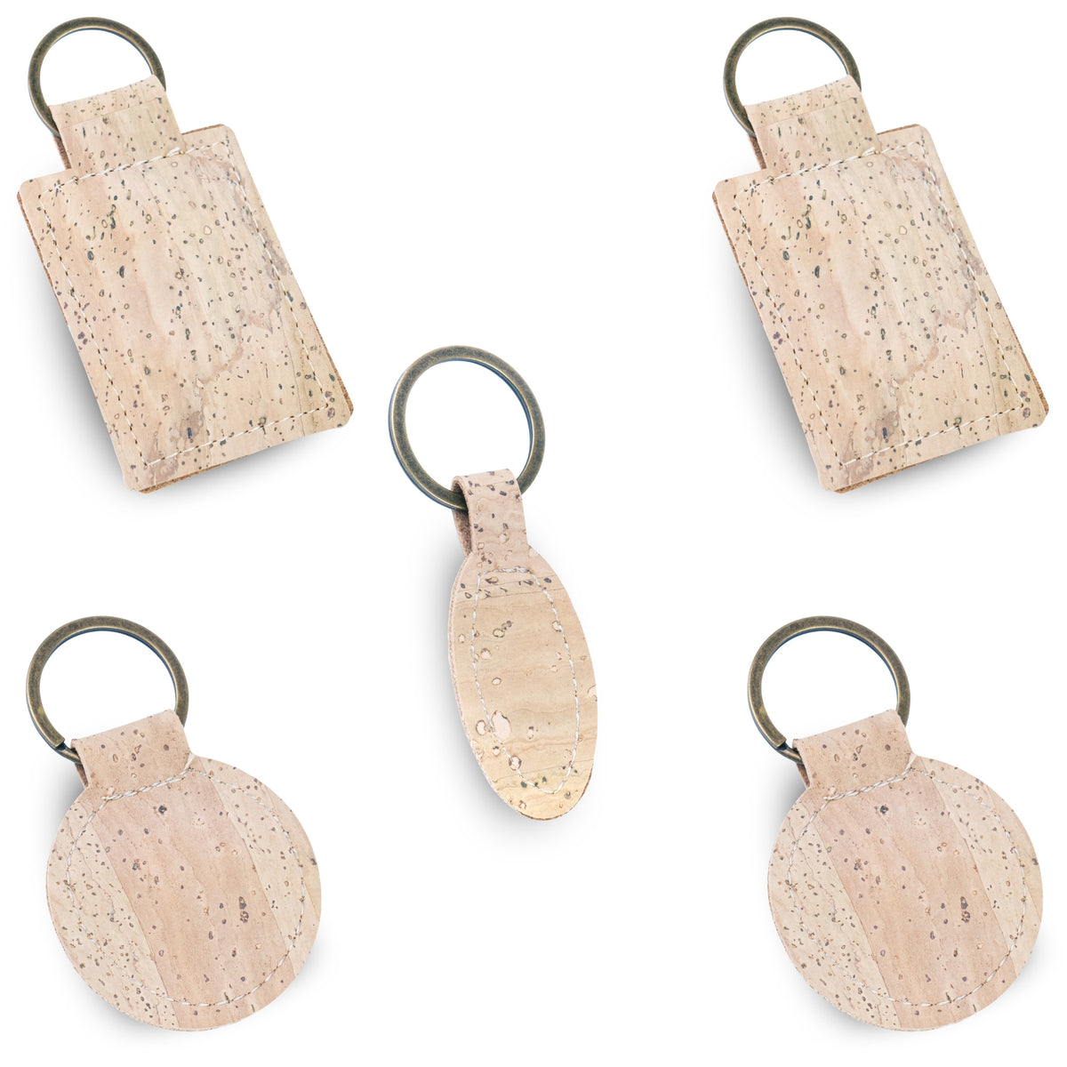 Natural Cork Keychains – Pack of 5