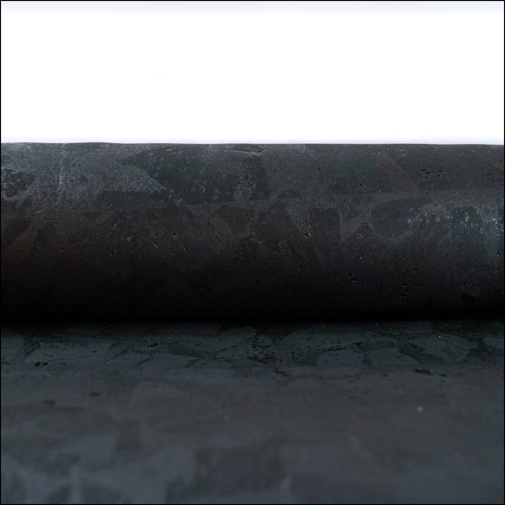 1.35Mm Thick Black Cork Fabric Microfiber Backing Cof-613 Cork Fabric