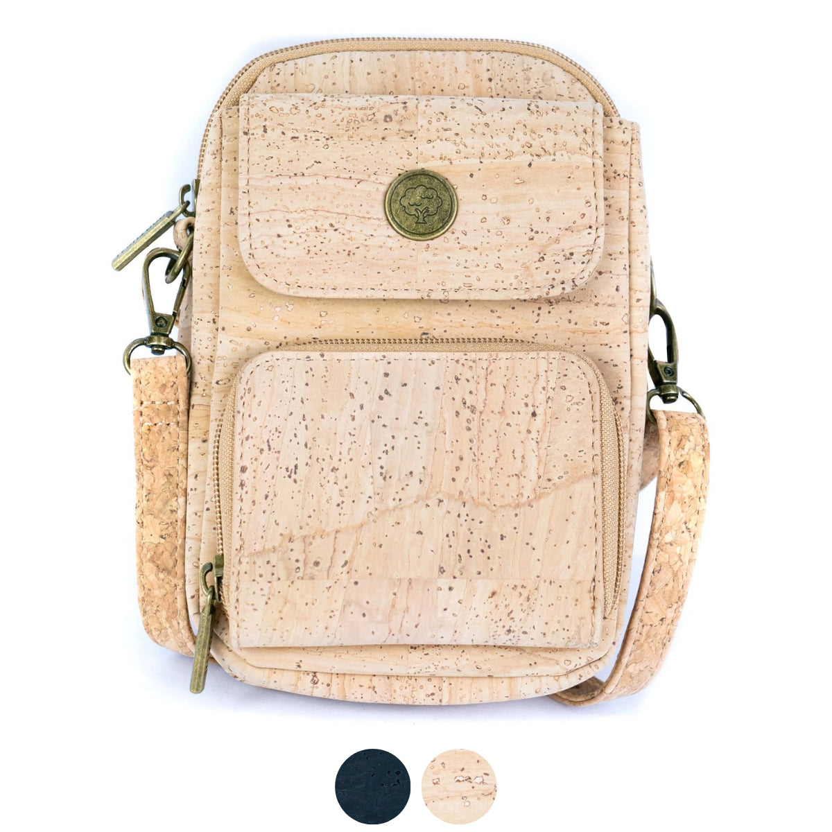 Cork Crossbody Phone Bag – Lightweight Vegan Sling Purse with Multi-Pockets BAG-2364