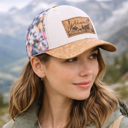 Cork Baseball Cap with Mesh Back - Adventure Trucker Hat L-1191