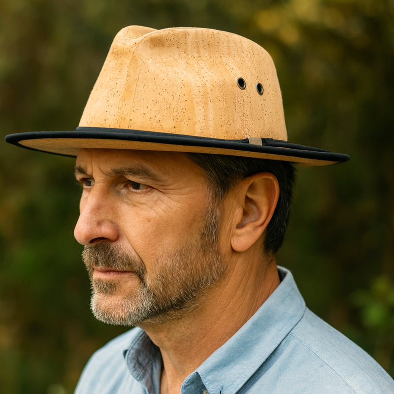 Cork Safari Hat with Contrast Trim L-1144