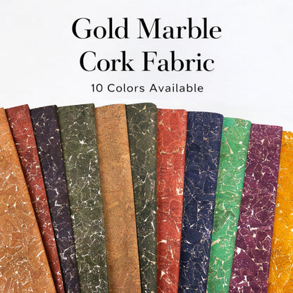Gold Marble Cork Fabric - Sample