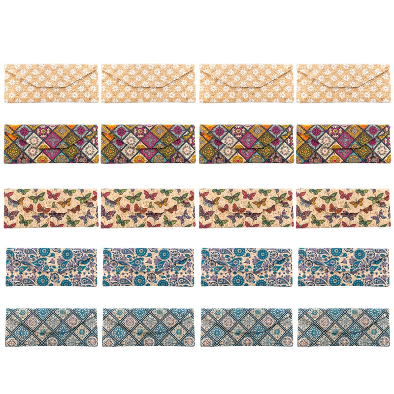 Foldable Triangular Cork Glasses Case L-1128-MIX-20(20units)