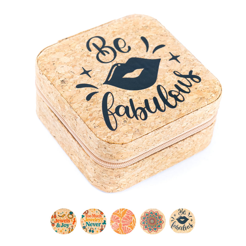 Natural Cork Jewelry Storage Box L-1158