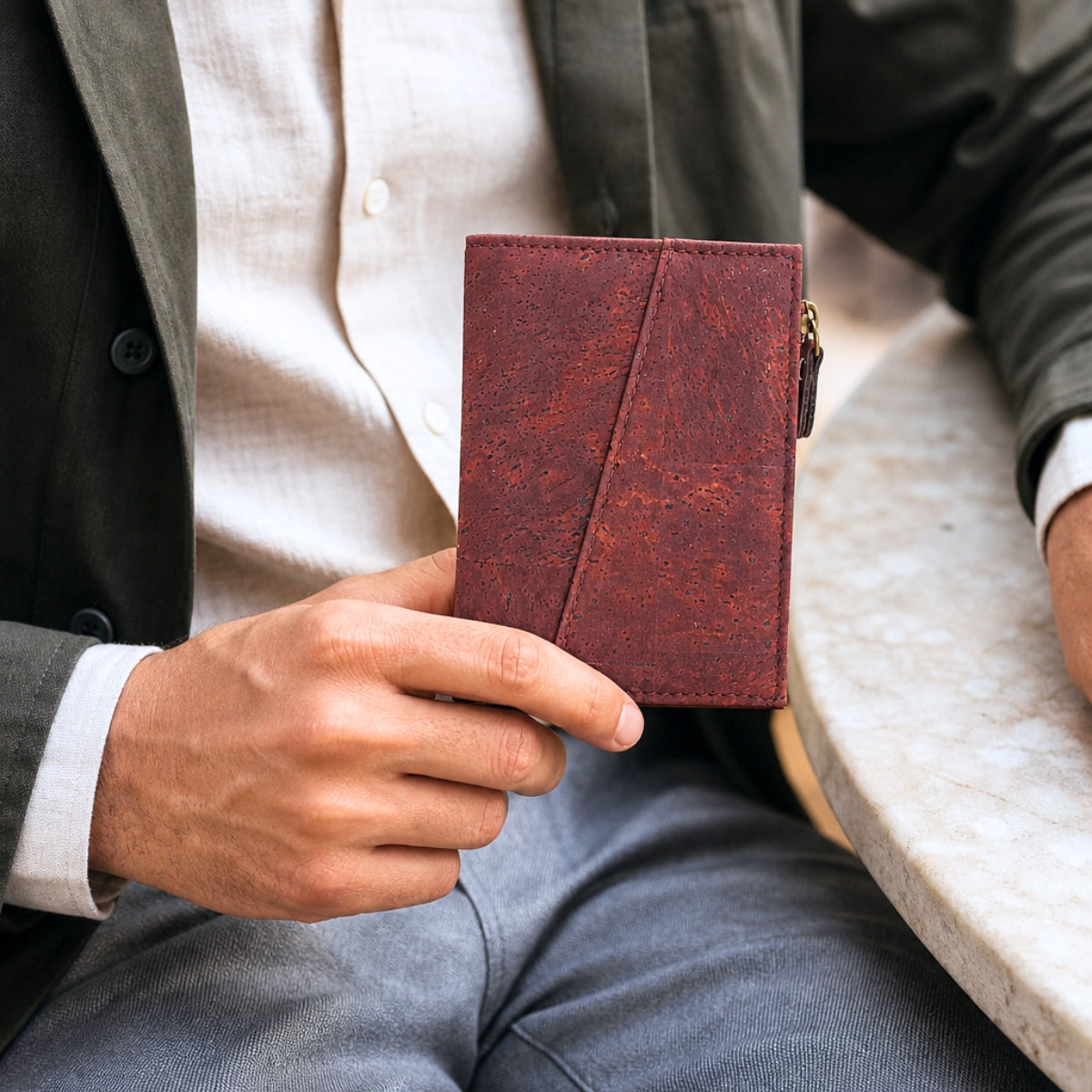 Classic Brown Cork Bifold wallet- BAG-2072