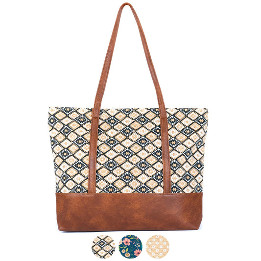 Cork Tote Bag with Vegan Leather Straps BAG-2371