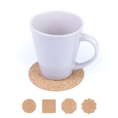 10units-Natural Cork Coasters  – Heat-Resistant Drink Mats L-1168-10