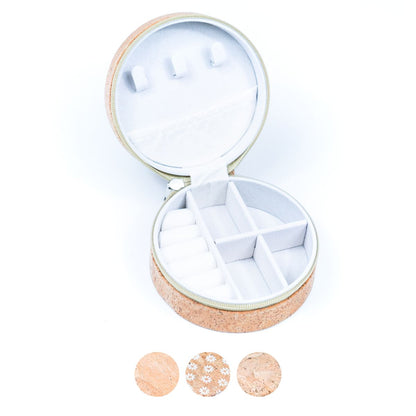 Natural Cork Jewelry Storage Round Box L-1013
