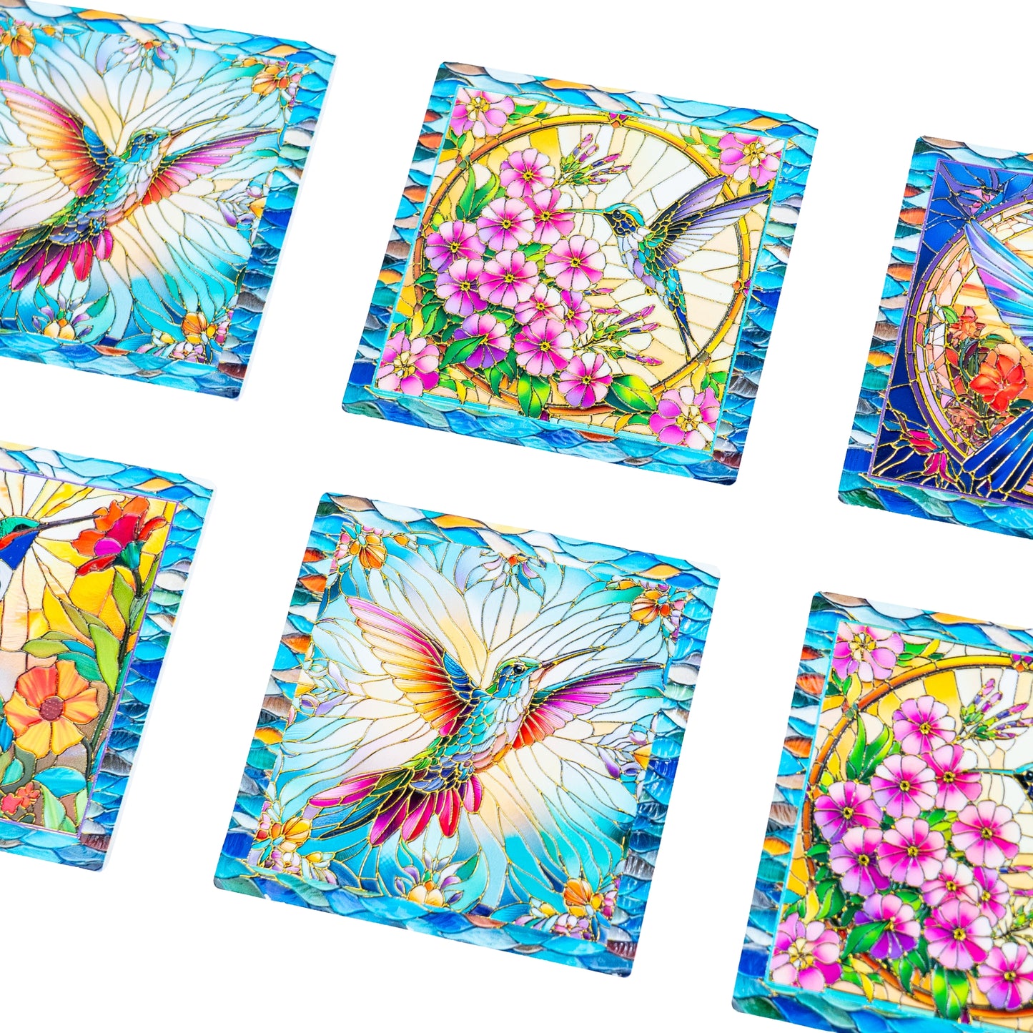 Embossed Ceramic Tile Coasters with Cork Backing L-1135-12（12units）