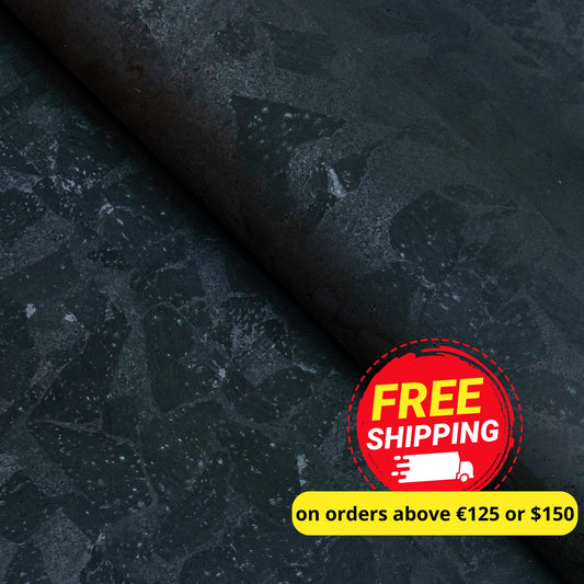 1.35mm Thick Black Cork Fabric Microfiber Backing COF-613