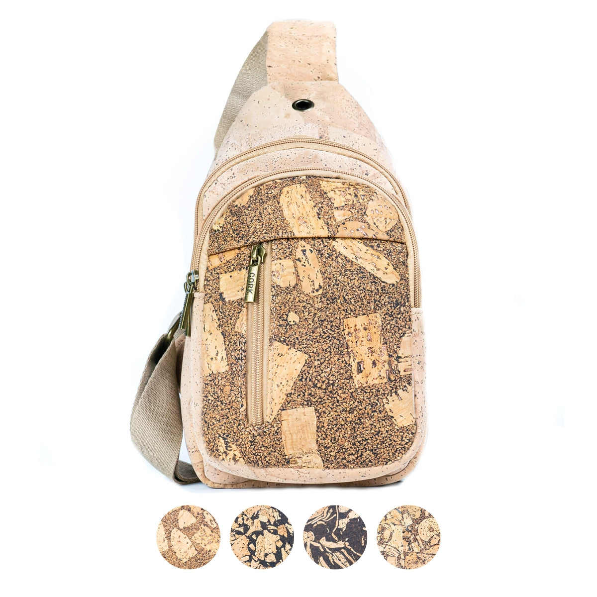 Coffee-Infused Cork Women's Sling Bag BAG-2346