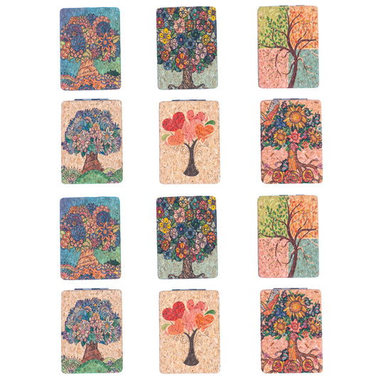 Rectangular Natural Cork Compact Mirror (12-Pack) L-1173-12