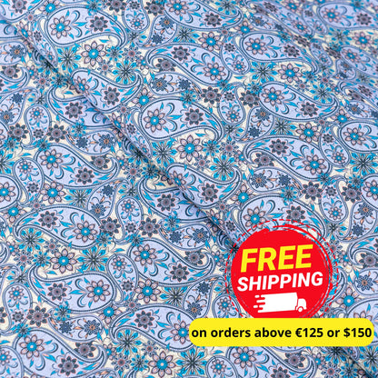Floral Paisley Printed Cork Fabric COF-623