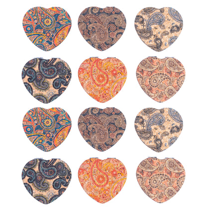 Heart-Shaped Natural Cork Compact Mirror (12-Pack) L-1174-12