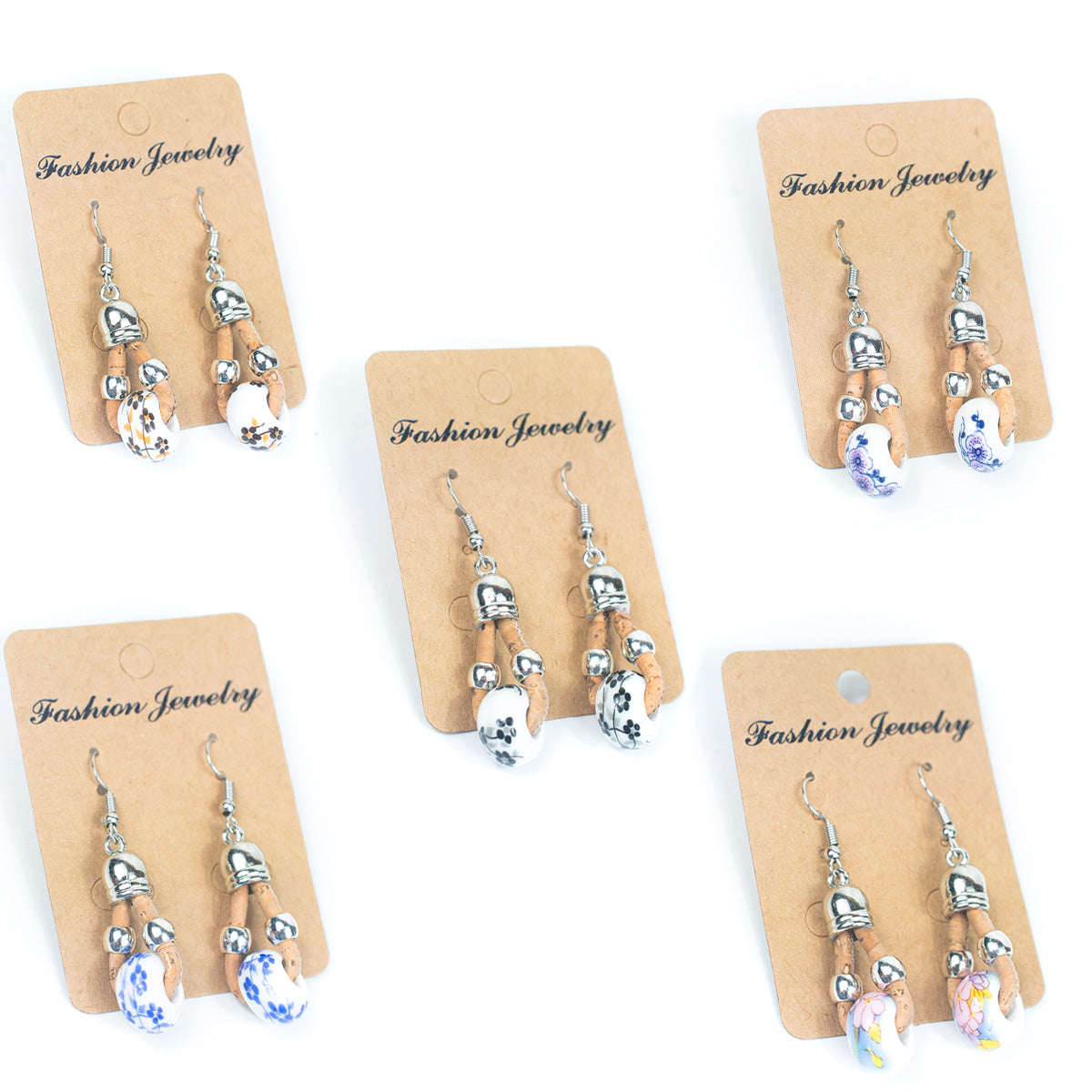 Color cork handmade earrings-ER-162-MIX-5