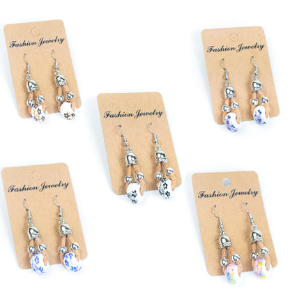 Color cork handmade earrings-ER-162-MIX-5