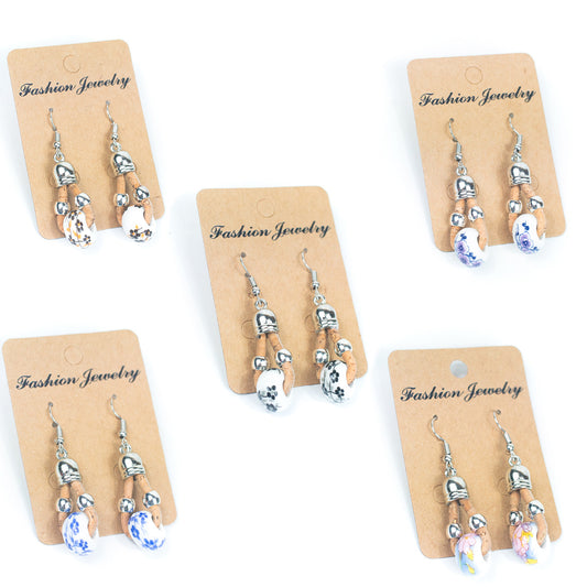 Color cork handmade earrings-ER-162-MIX-5