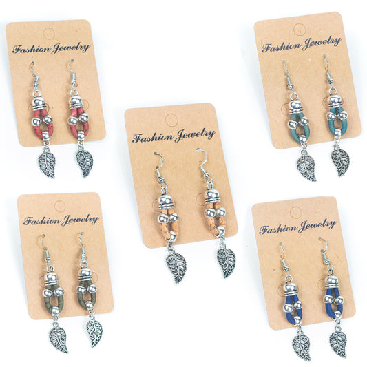 Color cork handmade earrings-ER-163-MIX-5