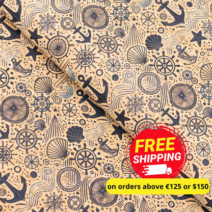 Nautical-Themed Pattern Cork Fabric COF-763