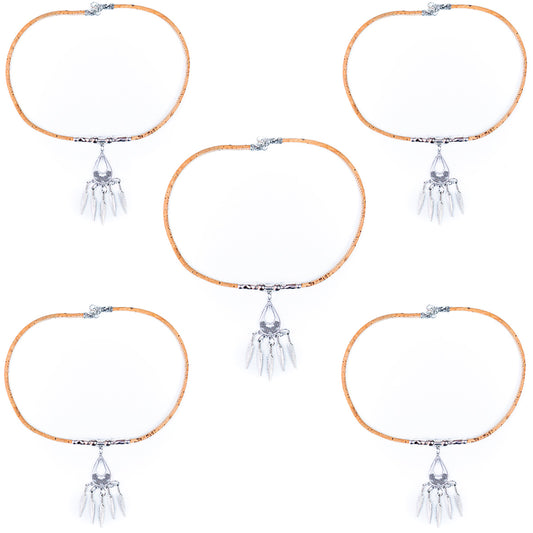 natural cork  handmade women's cork necklace N-183-5