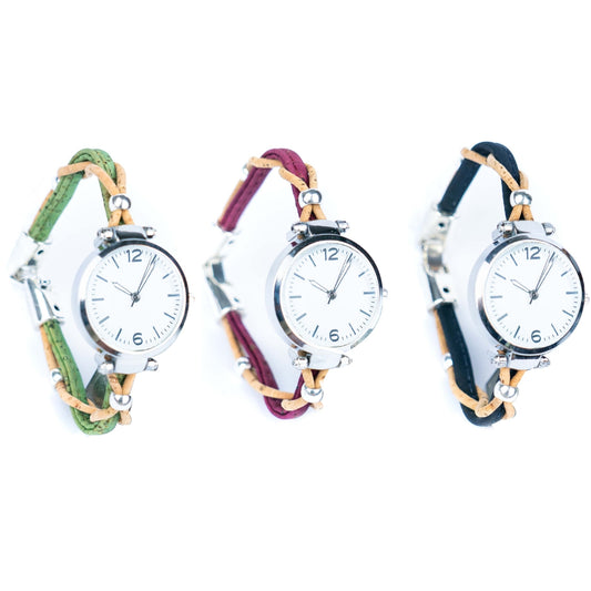 Natural Colored Cork Threads and Alloy accessories Handmade DIY Ladies Fashion Watch WA-464