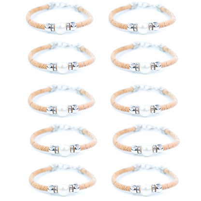 10 units Natural With Pearl Beads Women Bracelet BR-533-10