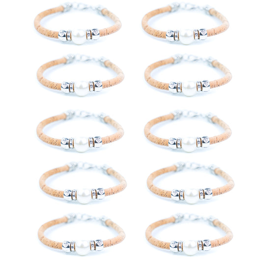 10 units Natural With Pearl Beads Women Bracelet BR-533-10