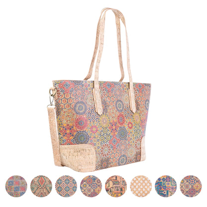 Printed Cork Tote & Crossbody Bag — BAGD-631
