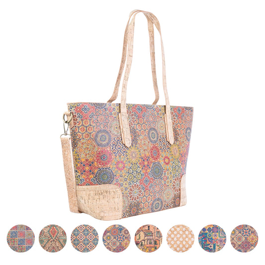 Printed Cork Tote & Crossbody Bag — BAGD-631