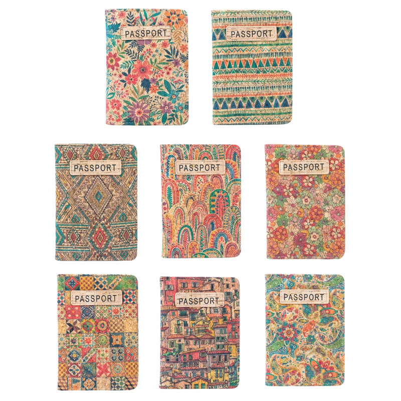 Printed Cork Passport Holder (8units)BAGD-570-MIX-8