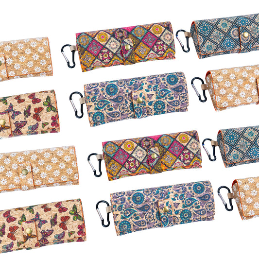 Cork Glasses Cases with Carabiner Clip L-1131-10（10units）