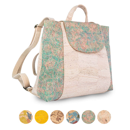 Vegan Cork Backpack with Flap Closure
