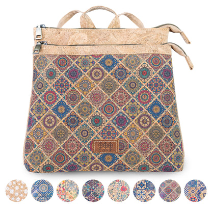 Natural Cork Backpack with Printed Front Panel BAGD-652