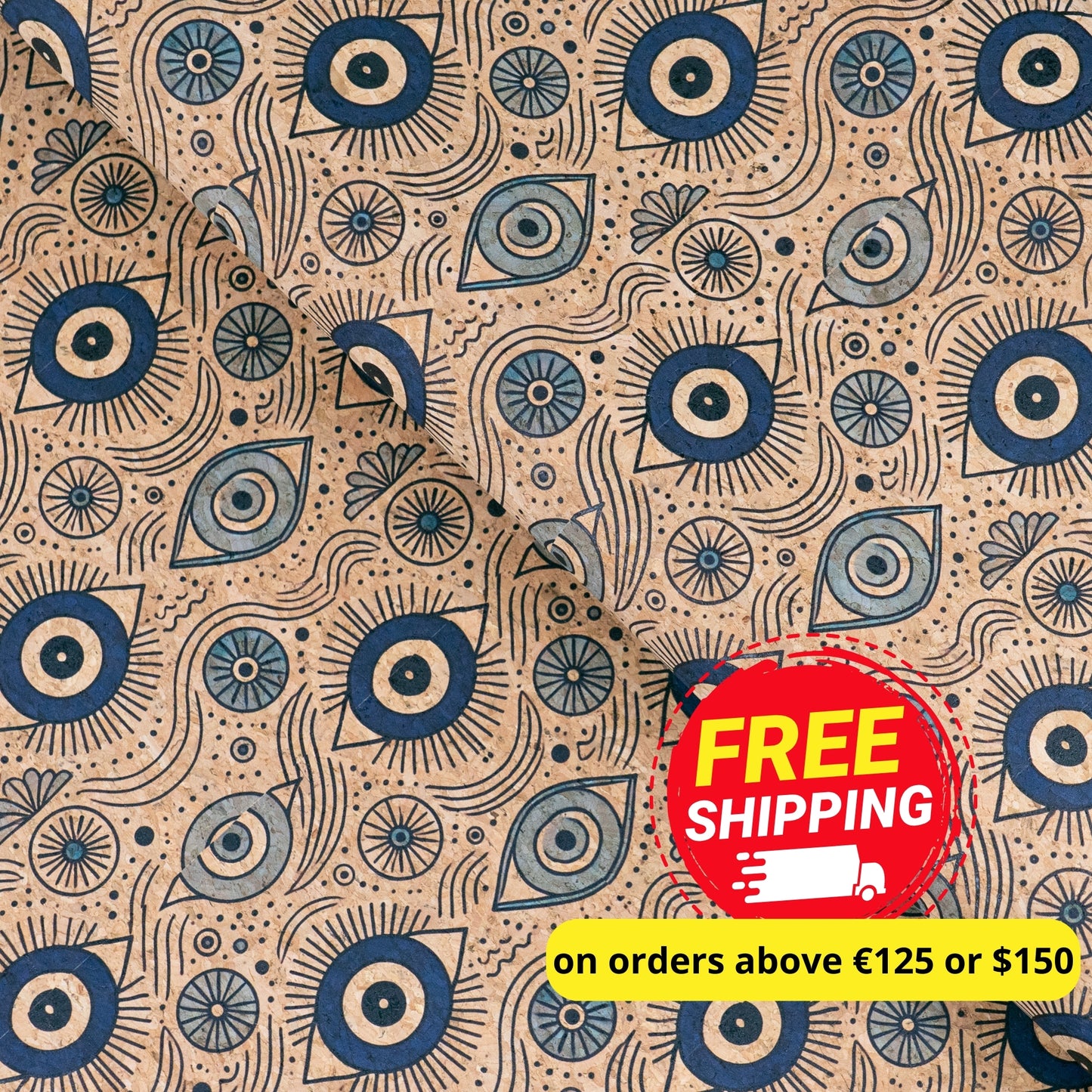 Evil Eye Pattern Cork fabric COF-720