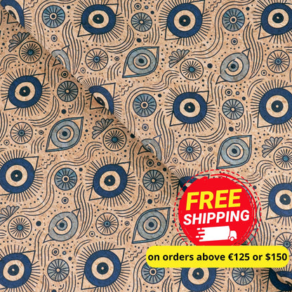 Evil Eye Pattern Cork fabric COF-720