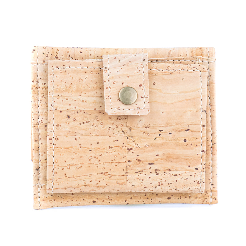 Compact Cork Wallet Bi-Fold Coin & Card Holder BAGP-281A（5units）