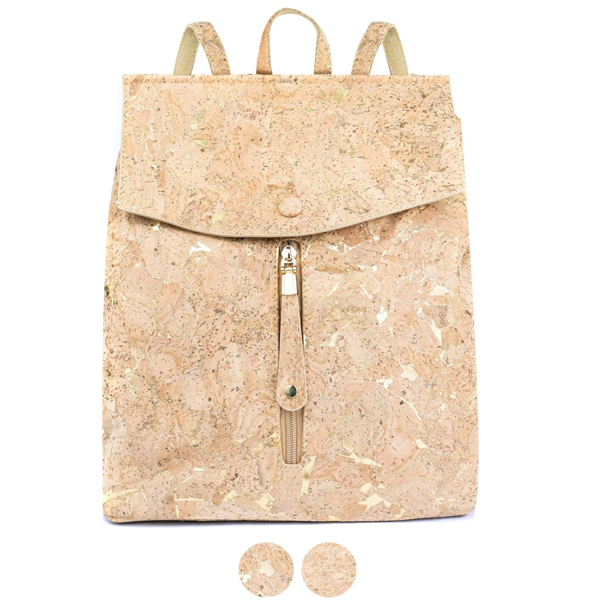 Cork Backpack with Gold Flecks – Eco-Friendly Vegan Bag BAG-2096