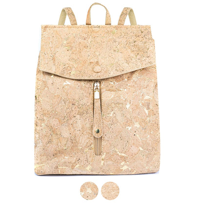 Cork Backpack with Gold Flecks – Eco-Friendly Vegan Bag BAG-2096
