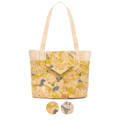 Cork Tote Bag with Geometric & Multicolor Design BAGP-325