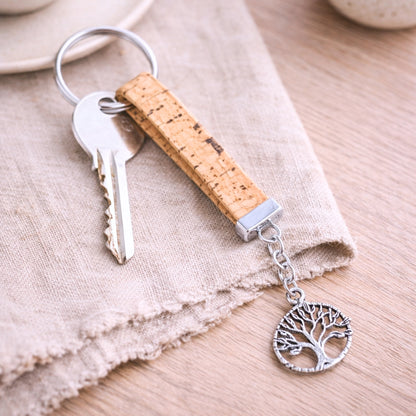 Portuguese Handmade Cork Keychains – Tree of Life Series (10-Pack Mixed Colors) I-006-MIX-10