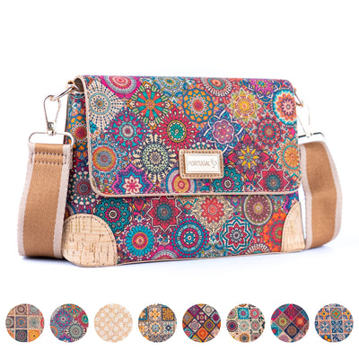 Elegant Printed Cork Crossbody Bag for Women BAGD-587