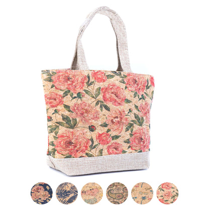 Small Cork Tote Handbag with Zipper BAG-2380