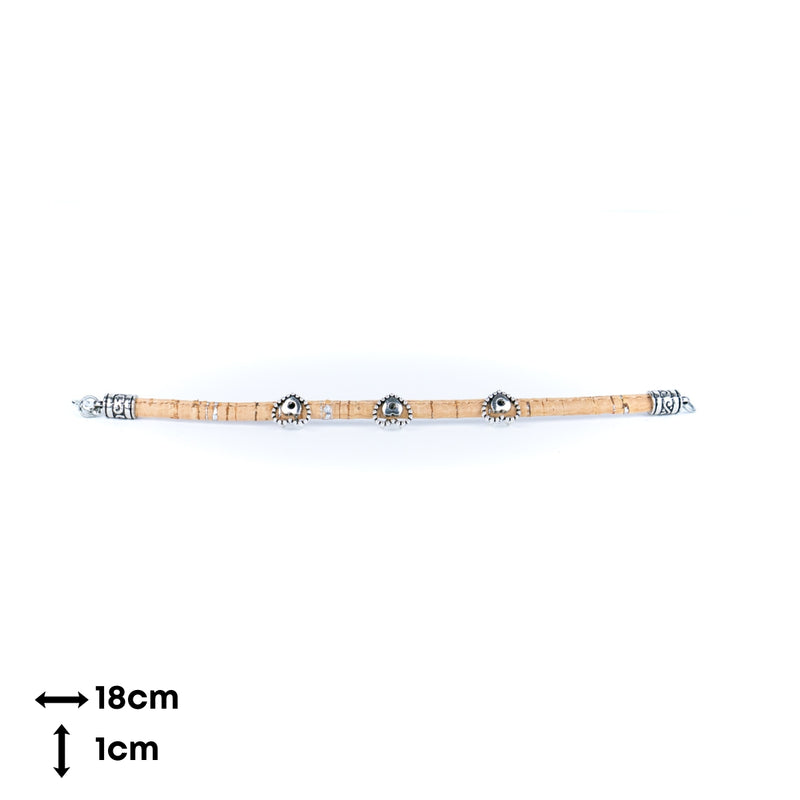 3mm round natural cork wire and alloy hardware handmade women&