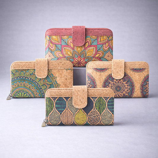 Natural Cork Mandala Pattern Women's Long Wallet/Cardholder BAG-2236