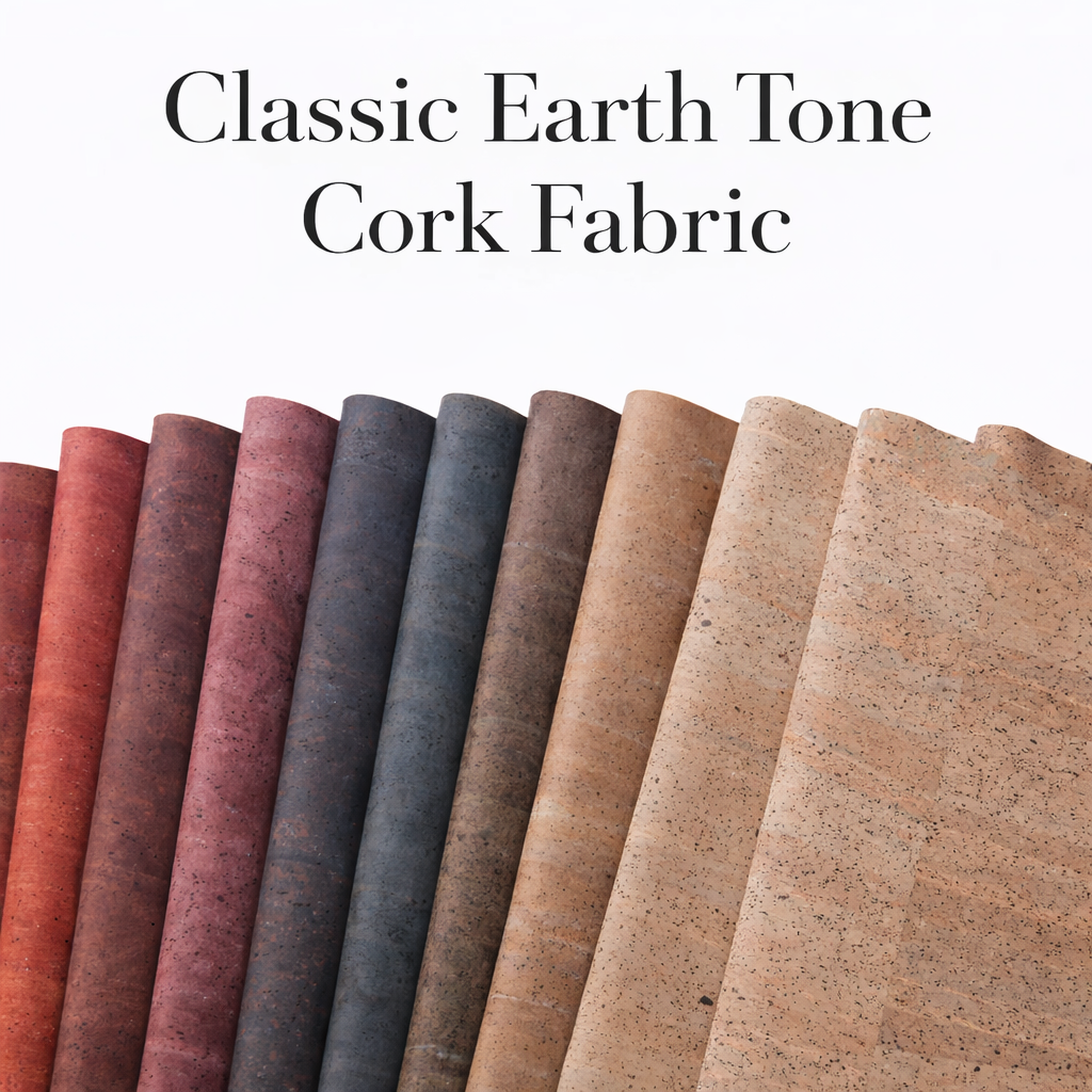 Classic Earth Tone Cork Fabric | 8x5cm (3.1x2in) | 11 Piece Sample Pack