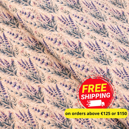 Romantic Lavender & Wildflower Pattern Cork Fabric COF-769